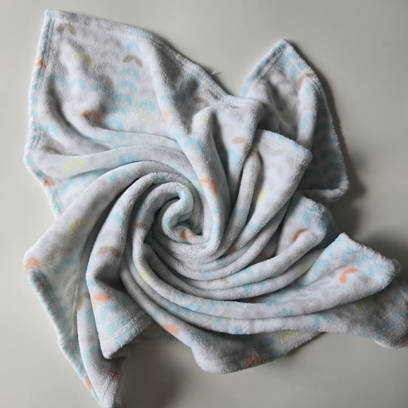 Baby Starters Teddy Bear Lovey Be Happy Blue Grey Security Blanket - Picture 5 of 14